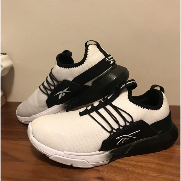 Reebok Men\'s Black and White Knit Athletic Shoes Reebok Knit Shoes | DICK main image 3